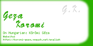 geza koromi business card